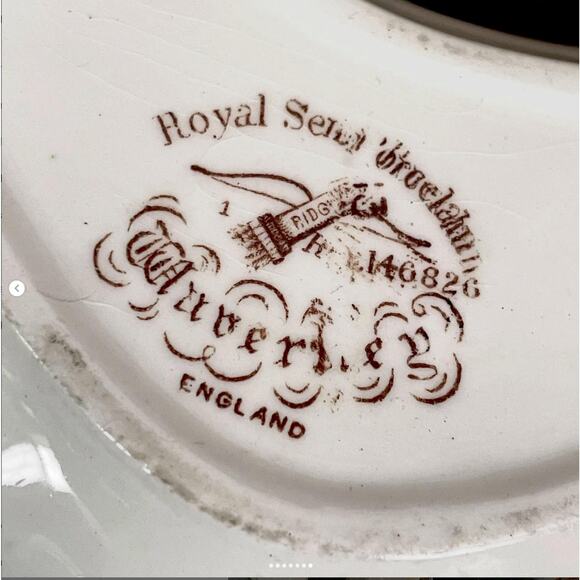 Vintage Ironstone Bone Dish Brown Transferware Royal Ridgeway Waverly England - Picture 7 of 7